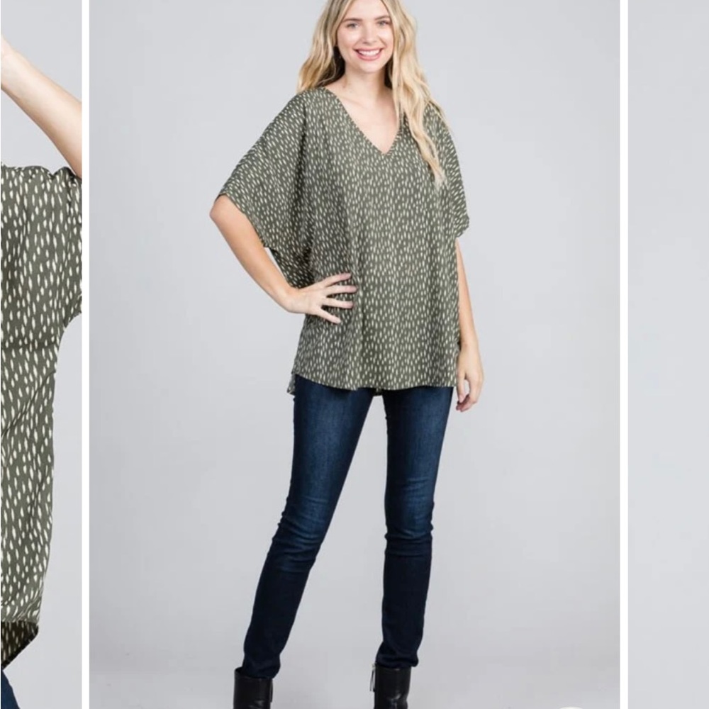HP ✨ NEW Jodifl Green Oversized Top - Picture 2 of 8
